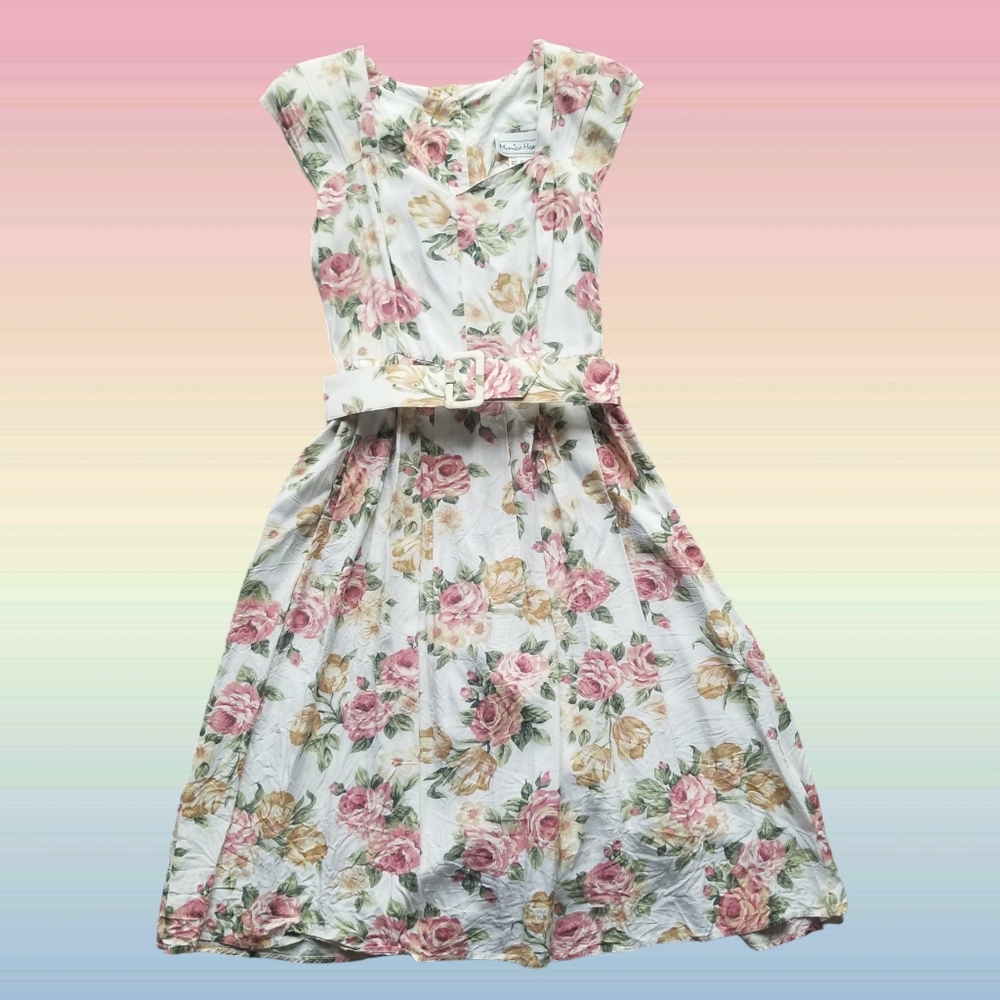 Monica Heart Floral Midi Dress